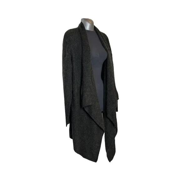 Joe Fresh Women's Charcoal Open Cascade Waterfall Front Cardigan Sweater Size M - Picture 4 of 7
